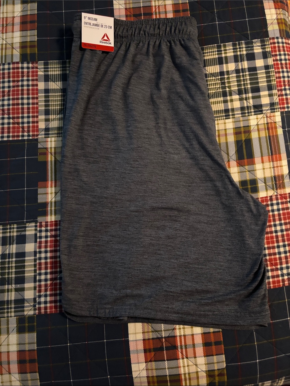 Reebok Men's Heather Dark Gray 9” inseam shorts